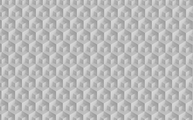 Abstract design with reteating pattern of overlaying white cubes. 3d illustration (rendering). Isometric view