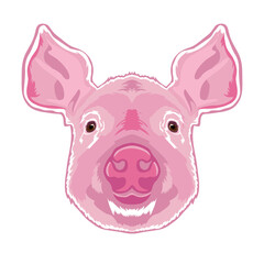 Pig Face vector illustration in cartoon style, perfect for tshirt style and mascot logo 