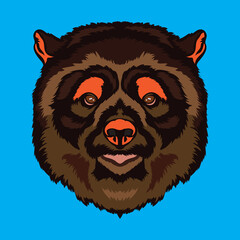 Spectacled bear face vector illustration in decoratice style, perfect for tshirt style and mascot logo 