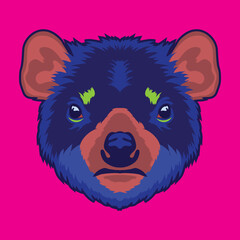 Tasmanian Devil vector illustration in decoratice style, perfect for tshirt style and mascot logo