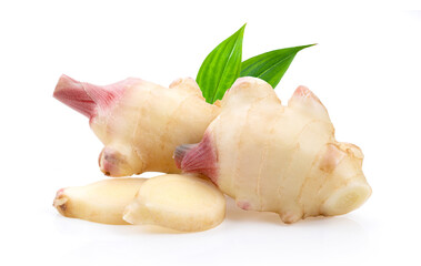 Fresh ginger isolated on white