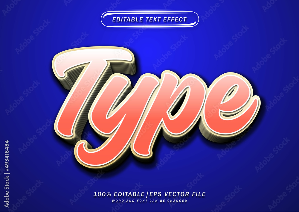 Poster editable effect effect. text type