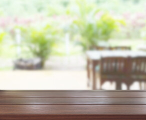 Table Top And Blur Living Room Of  Background