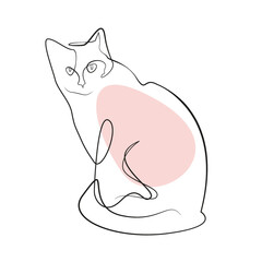 One Line Zeichnung einer Katze
