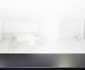 Table Top And Blur Office Of Background