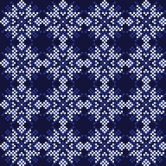 Fototapeta premium Snowflakes Fair Isle Seamless Pattern Design
