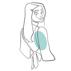 One Line Zeichnung einer Frau von hinten
