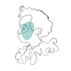 One Line Zeichnung Portrait