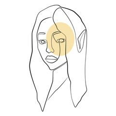 One Line Zeichnung Portrait