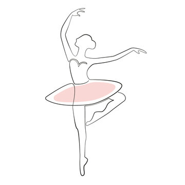 One Line Zeichnung einer Ballerina