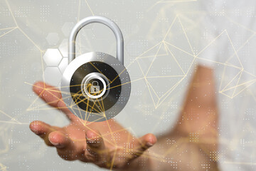 abstract lines with dots over dark background.