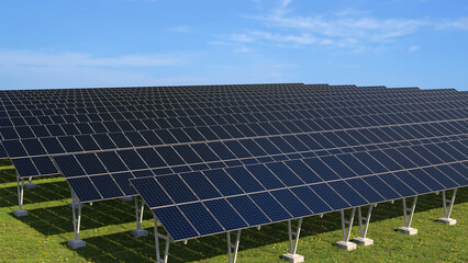 solar power plant electricity renewable energy environment resource 3D illustration