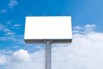 Large billboard on blue sky mockup