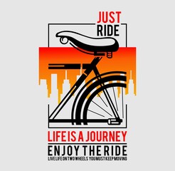 ENJOY THE RIDE TYPOGRAPHY DESIGN T-SHIRT PRINT.