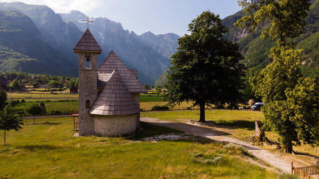 Beautiful landscape in Albania with mountains