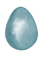 Hand Drawing Watercolor cute Easter Egg. Blue color. Use for poster, card, celebration, festival, textile , pattern, fabric, packaging