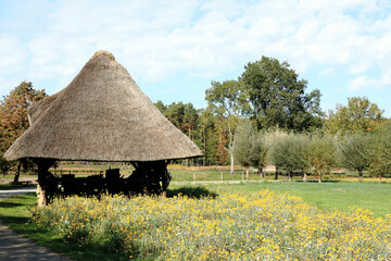 traditional barn in a rural landscape, Bokrijk, Genk, Belgium