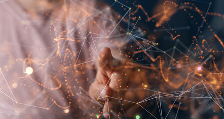Abstract network of physical devices on the Internet using a network connection with statistics...