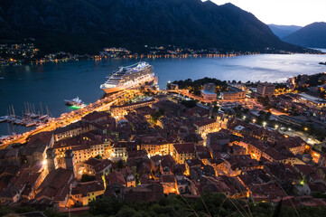 Panorama of the Bay of Kotor and the town