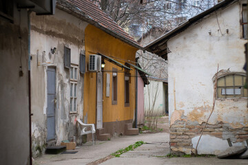 Fototapeta na wymiar Old Jevrejska (Jewish) street in the town of Novi Sad, Serbia