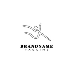 gymnastic logo cartoon icon design template black isolated vector illustration