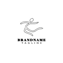 gymnastic logo cartoon icon design template black isolated vector illustration