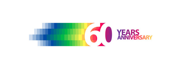 60 years anniversary vector logo, icon. Graphic design element