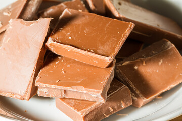 Chunks of milk chocolate