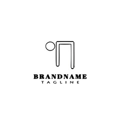 gymnastic logo cartoon icon design template black isolated vector illustration