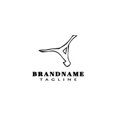 gymnastic logo cartoon icon design template black isolated vector illustration