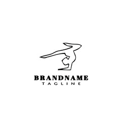 gymnastic logo cartoon icon design template black isolated vector illustration
