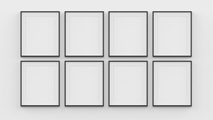Frame mockup Vertical set of 8 frames.