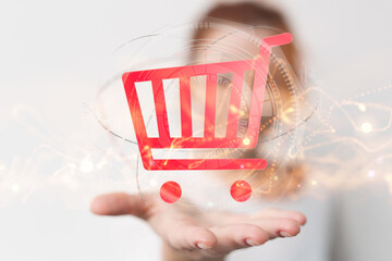 Shopping Cart Flat Design E-Commerce Icon