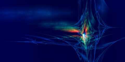 3D rendering multicolor fractal light background