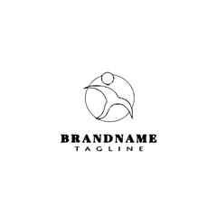 gymnastic logo cartoon icon design template black isolated vector illustration