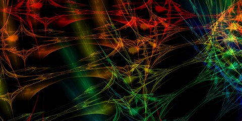 3D rendering multicolor fractal light background