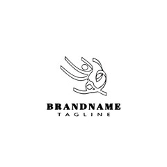gymnastic logo cartoon icon design template black isolated vector illustration