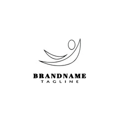 gymnastic logo cartoon icon design template black isolated vector illustration