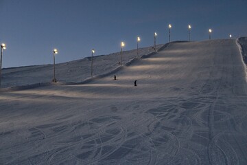 Night skiing in the peaceful loneliness of Lapland 
