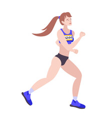 Fototapeta na wymiar Female Marathon Runner Composition