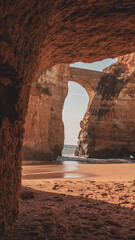 Portugal, Algarve, Lagos, Natur, Landschaft, Felsen, Felswand, Meer, Ozean, Urlaub, Felsbogen
