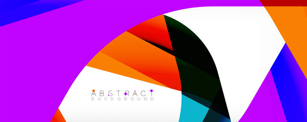 Geometric abstract background - multicolored abstract shapes on white. Vector Illustration For Wallpaper, Banner, Background, Landing Page