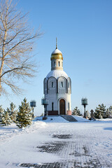 Chapel in the Early Morning in Mamaev Kurgan, Volgograd, Russia.