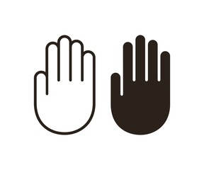 Obraz premium Hand icon. Stop hand symbol. Palm Outline. Hand outline and silhouette sign 