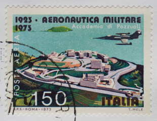 Colorful Vintage Used Postage Stamps from Italy
