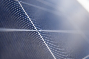 Close-up of Solar energy panel photovoltaics module in the  Sierra Nevada