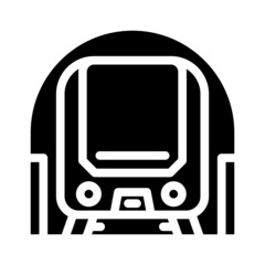 underground metro train glyph icon vector. underground metro train sign. isolated contour symbol black illustration