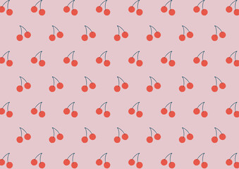 レトロ　さくらんぼ　イラスト　背景