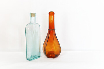 Various glass bottles for liquid