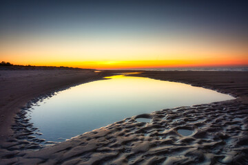 Beautiful scenery of the Slowinski National Park by the Baltic Sea, Leba. Poland